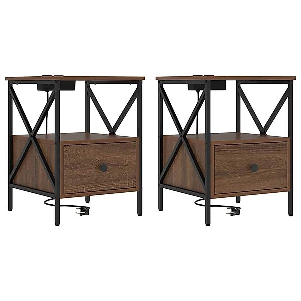 vidaXL Nachttisch Braun Eichen-Optik 41,5 x 40,5 x 55 cm Holzwerkstoff 8595 günstig online kaufen