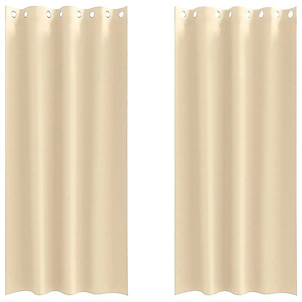 vidaXL Verdunkelungs-Vorhänge mit Ringen Creme Polyester 4107375 günstig online kaufen