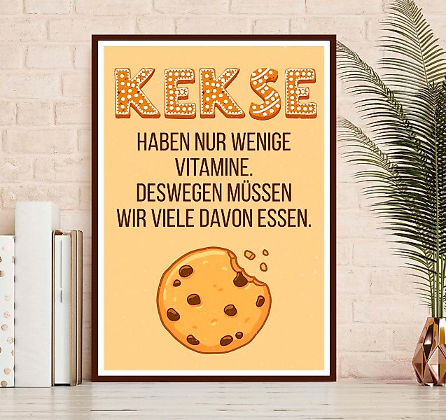 queence Metallbild "Kekse", Schriftzüge, (1 St.), Sprüche, Texte, witzig günstig online kaufen