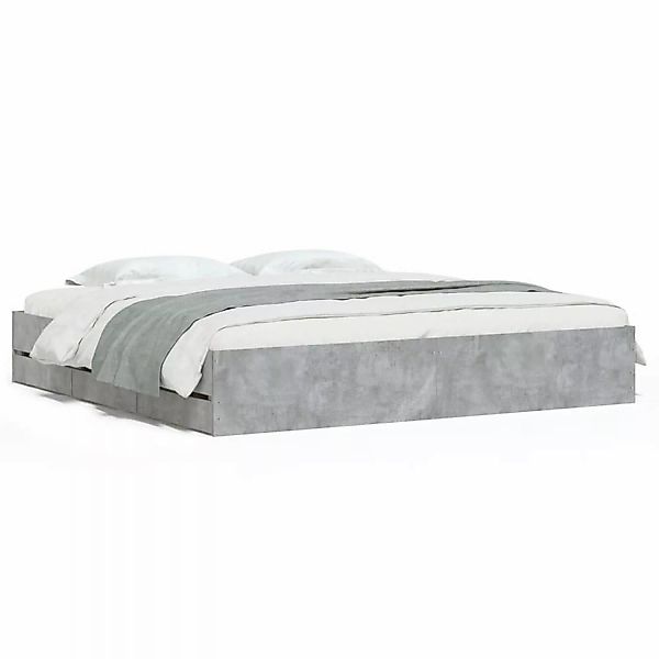 vidaXL Bettgestell mit Schubladen Betongrau 200x200 cm Holzwerkstoff1938778 günstig online kaufen