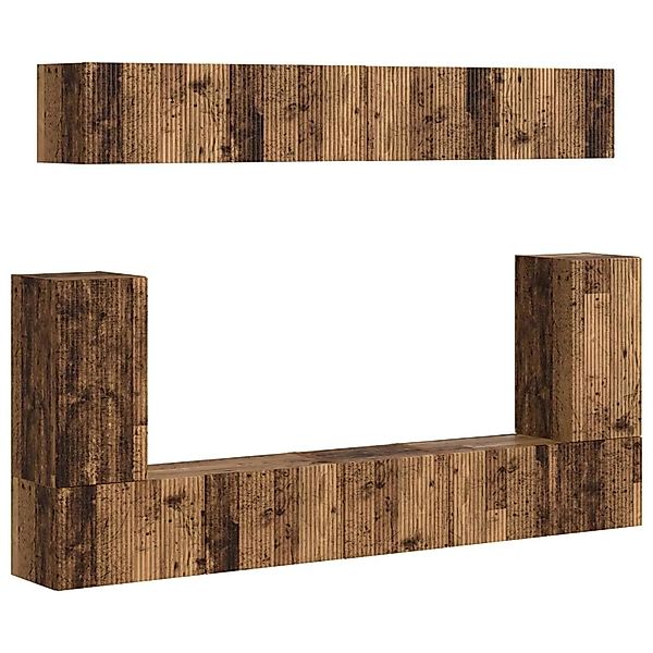 vidaXL TV-Schrankset Wandmontiert 5-Tlg Altholz Holzwerkstoff 3409094 günstig online kaufen