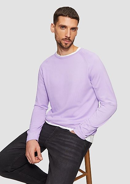 s.Oliver Strickpullover Feinstrickpullover mit Raglanärmeln Logo günstig online kaufen
