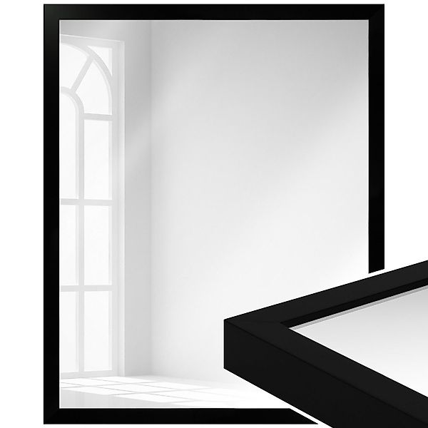 WANDStyle Wandspiegel H960, Schwarz, aus Massivholz günstig online kaufen