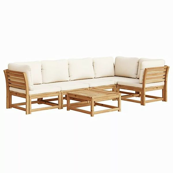 vidaXL Sofaelement 6-tlg. Garten-Lounge-Set mit Kissen Massivholz (1 St) günstig online kaufen