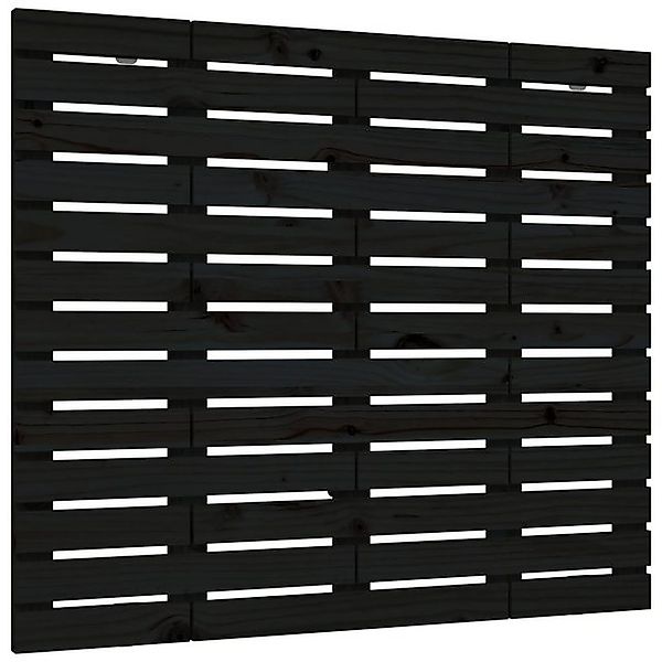 vidaXL Bett, Wand-Kopfteil Schwarz 146x3x91,5 cm Massivholz Kiefer günstig online kaufen
