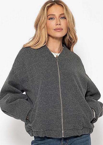 SASSYCLASSY Blusenjacke Oversize Bomberjacke Damen Elegant in fein Textil B günstig online kaufen