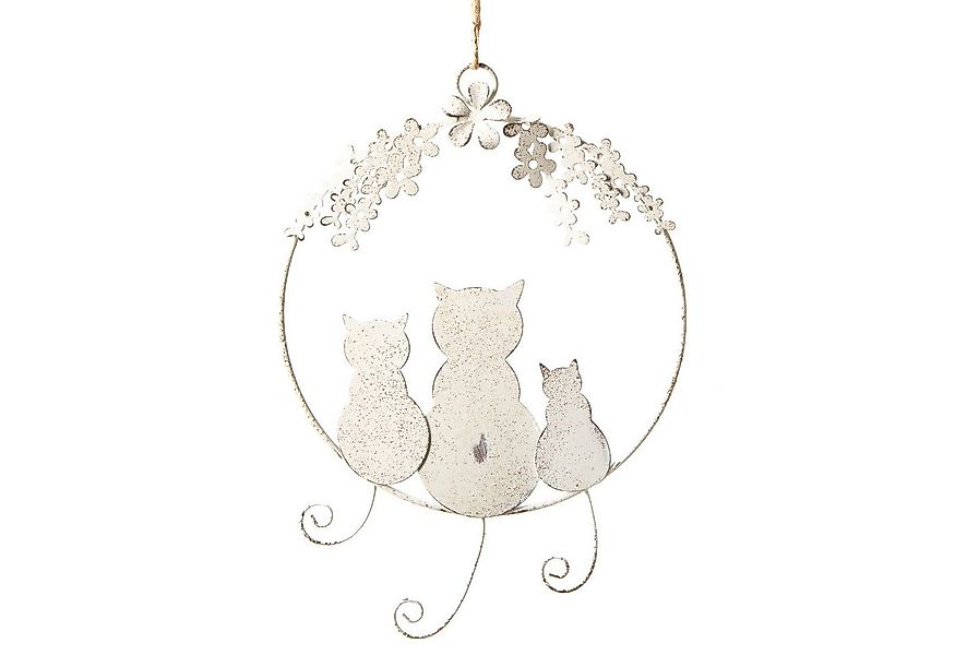 Logbuch-Verlag Dekofigur Türkranz Katzenfamilie zum Aufhängen - Creme beige günstig online kaufen