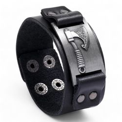 Eyecatcher Lederarmband Wickinger Axt Silber Bronze günstig online kaufen