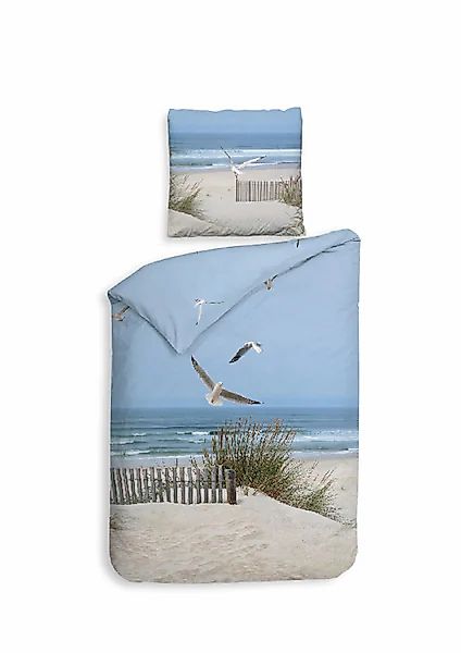 Heckett & Lane Bettwäsche »Spiaggia« 2 Stk. tlg. maritimes Design, 100% Bau günstig online kaufen