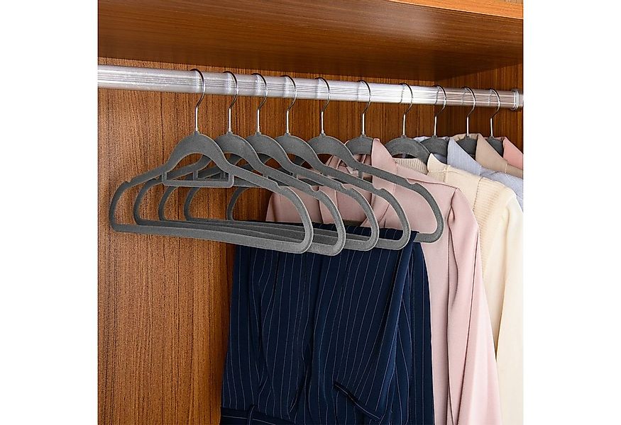 Juskys Kleiderbügel, (50-tlg), Set, schmale Samt Bügel, rutschfest, Kleider günstig online kaufen