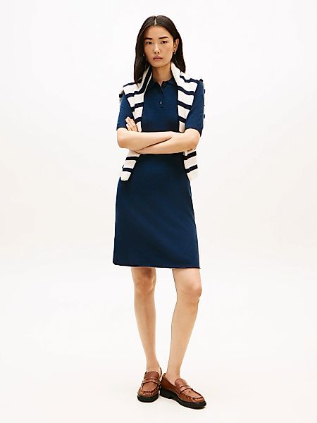 Tommy Hilfiger Strickkleid "SOFT WOOL HALF SL F&F POLO DRESS" aus reiner Wo günstig online kaufen