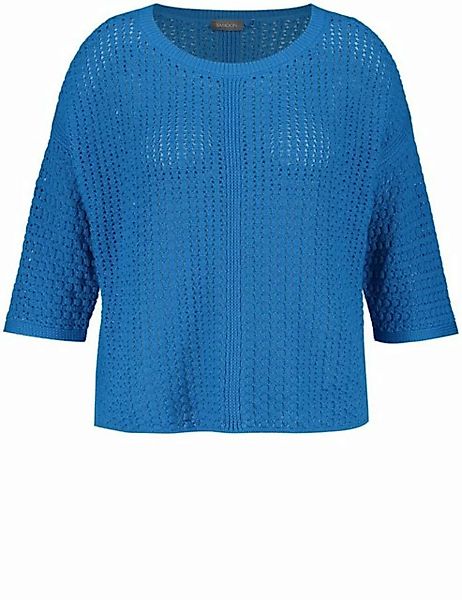 Samoon Sweatshirt 3/4 Arm Pullover aus Lochstrick günstig online kaufen