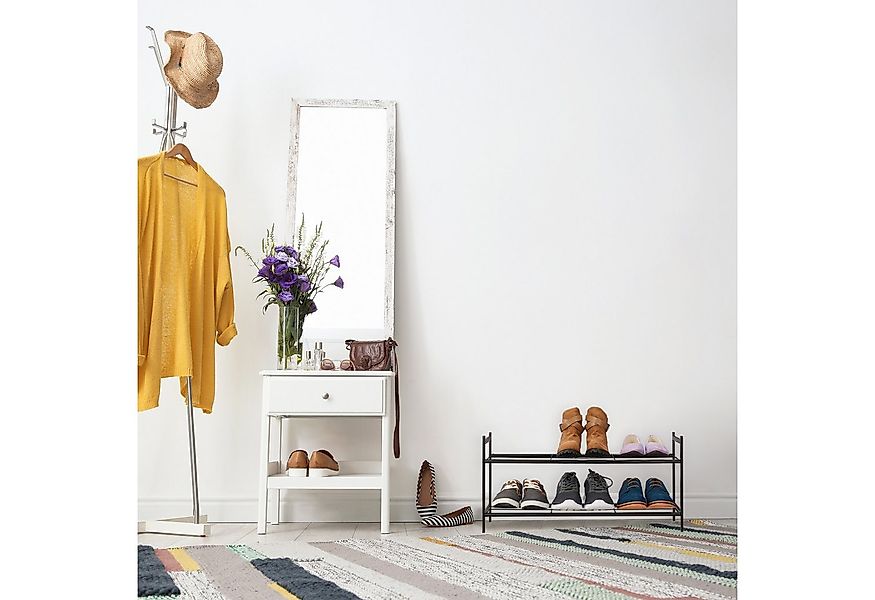 relaxdays Schuhregal Metall Schuhregal stapelbar, schwarz günstig online kaufen