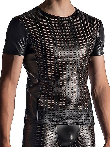 MANSTORE Rundhalsshirt M953 Shirt im Lederlook schwarz L (1-tlg) Leder Look günstig online kaufen