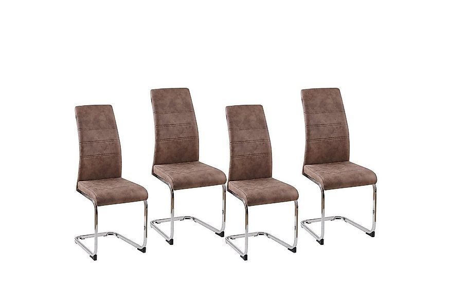 HTI-Line Freischwinger Schwingstuhl SallyC Braun 4er (Set, 4 St), Freischwi günstig online kaufen