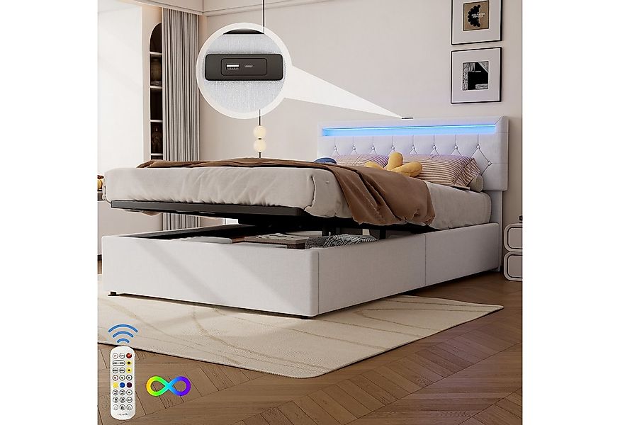 TavilaEcon Boxspringbett Polsterbett mit Bettkasten, höhenverstellbares Kop günstig online kaufen