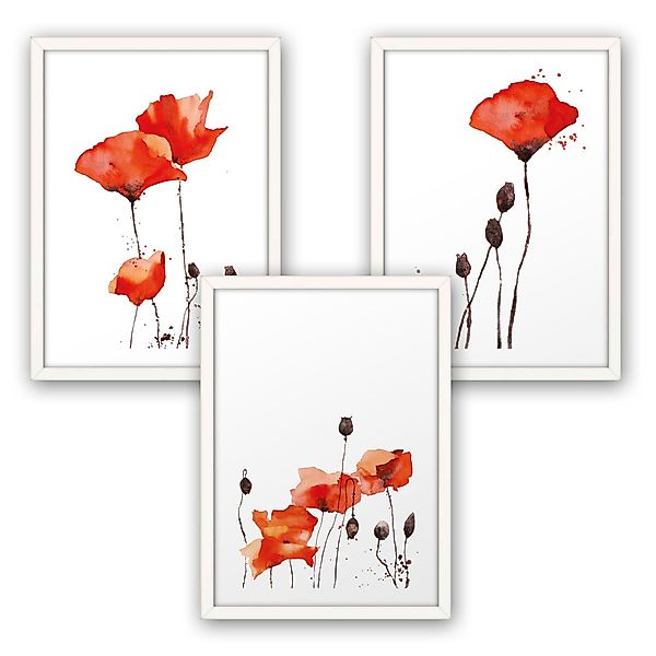 Kreative Feder Poster, Mohnblume, Blüte, Blume, günstig online kaufen