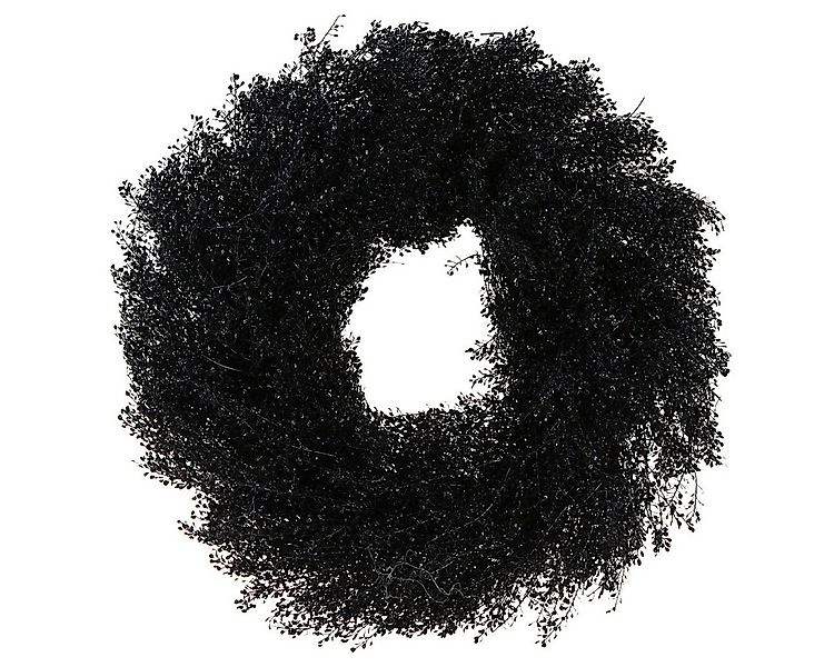 Trockenblume Eleganter Trockenblumen Kranz Schwarz Metallic Lepidium Ø33cm günstig online kaufen