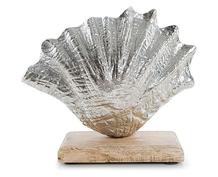 Logbuch-Verlag Dekofigur Deko Muschel aus Metall und Holz - Dekofigur Badez günstig online kaufen