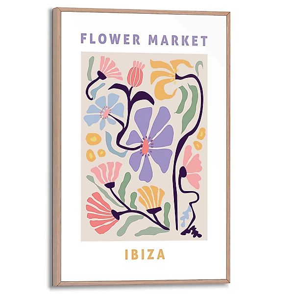 Reinders Gerahmtes Bild Ibiza Flower Market 30 cm x 20 cm Mehrfarbig günstig online kaufen