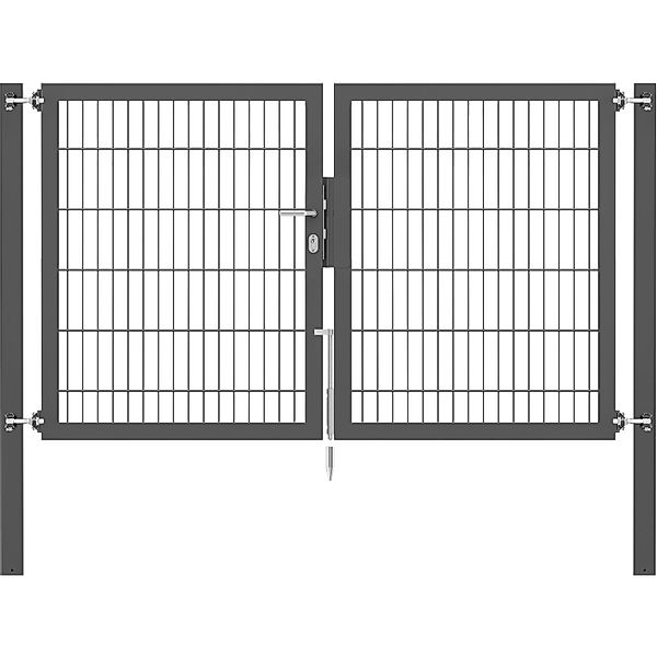 Doppeltor Flexo Plus 200 cm x 120 cm Pfosten 80 cm x 80 cm Anthrazit günstig online kaufen