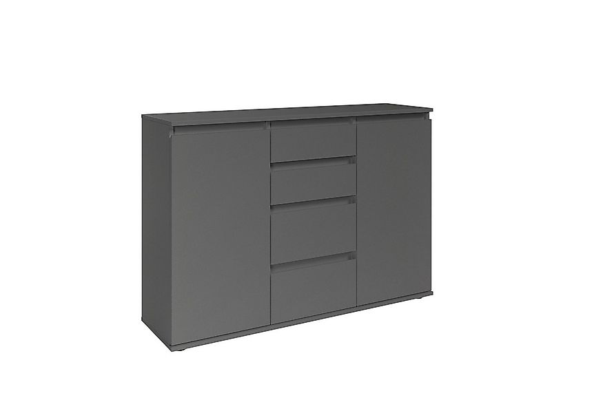 Bega Consult Sideboard 2 Türen, 4 Schübe, in anthrazit - 119x84x35cm (BxHxT günstig online kaufen