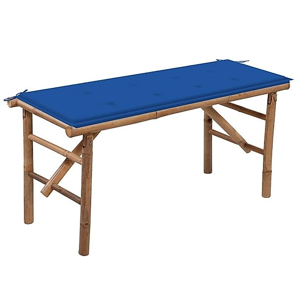 furnicato Klappbare Gartenbank mit Auflage 118 cm Bambus günstig online kaufen