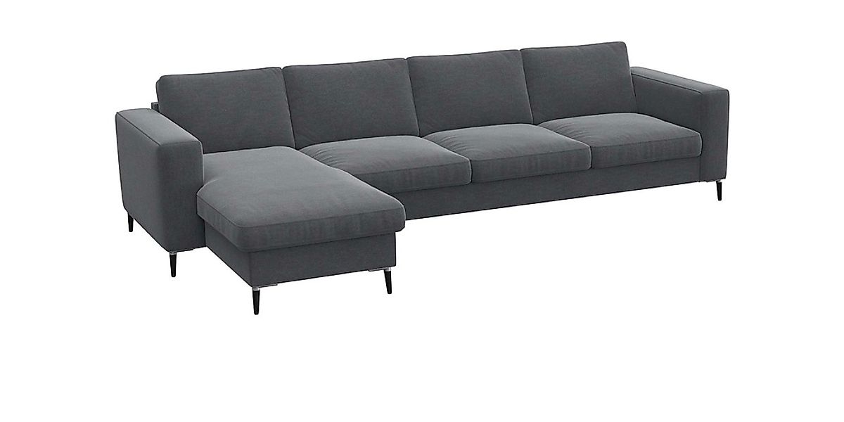 FLEXLUX Ecksofa »Fiore, L-Form«, breite Armlehnen, Kaltschaum, Füße Alu+sch günstig online kaufen