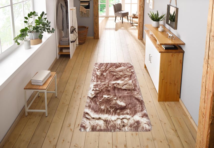 my home Hochflor-Läufer "Sammo" rechteckig 60 mm Höhe Kunstfell, leuchtende günstig online kaufen