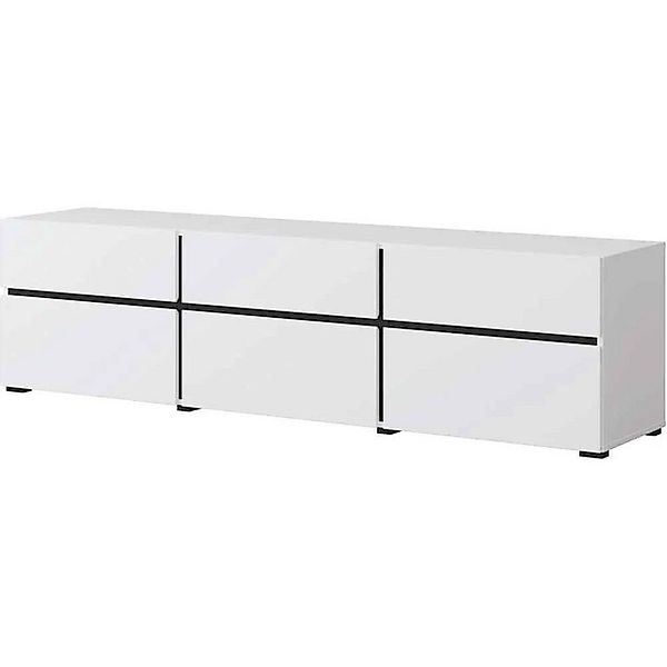 Beautysofa TV-Schrank CROSS TV-Schrank mit drei Schubladen, B:180cm, H:48cm günstig online kaufen