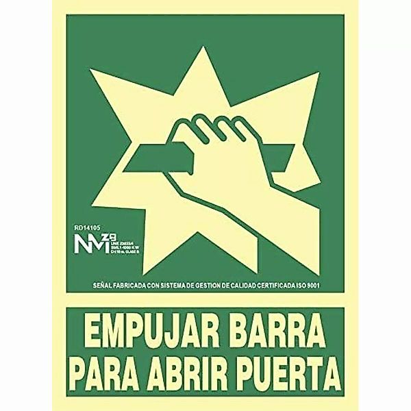 Schild Normaluz Empujar Barra Para Abrir Puerta Pvc (22,4 X 30 Cm) günstig online kaufen