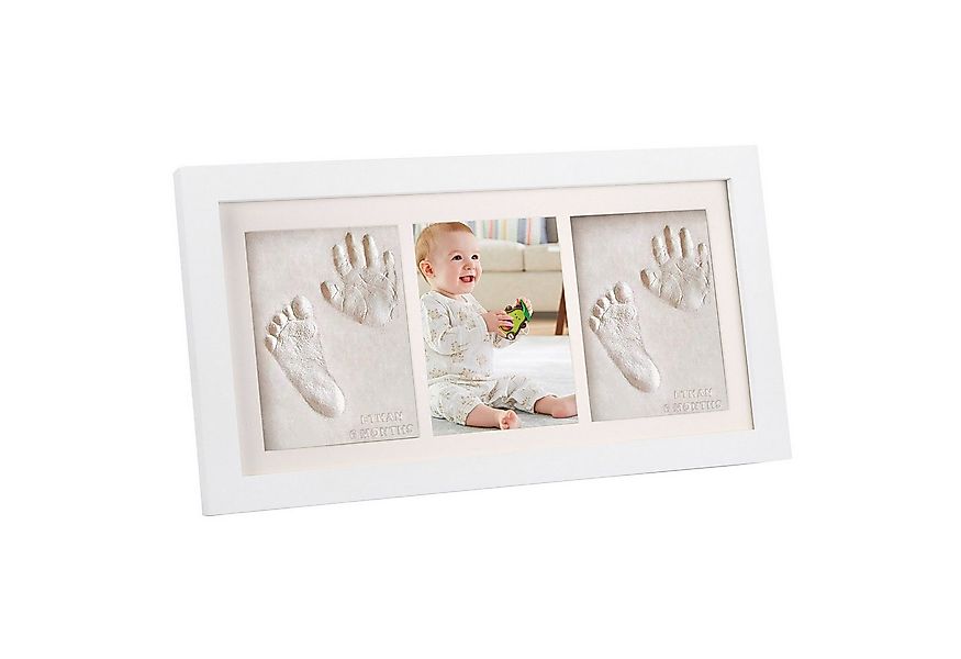 BlingBin Bilderrahmen-Set Baby Handabdruck Fußabdruck Set Komplettset Gipsa günstig online kaufen