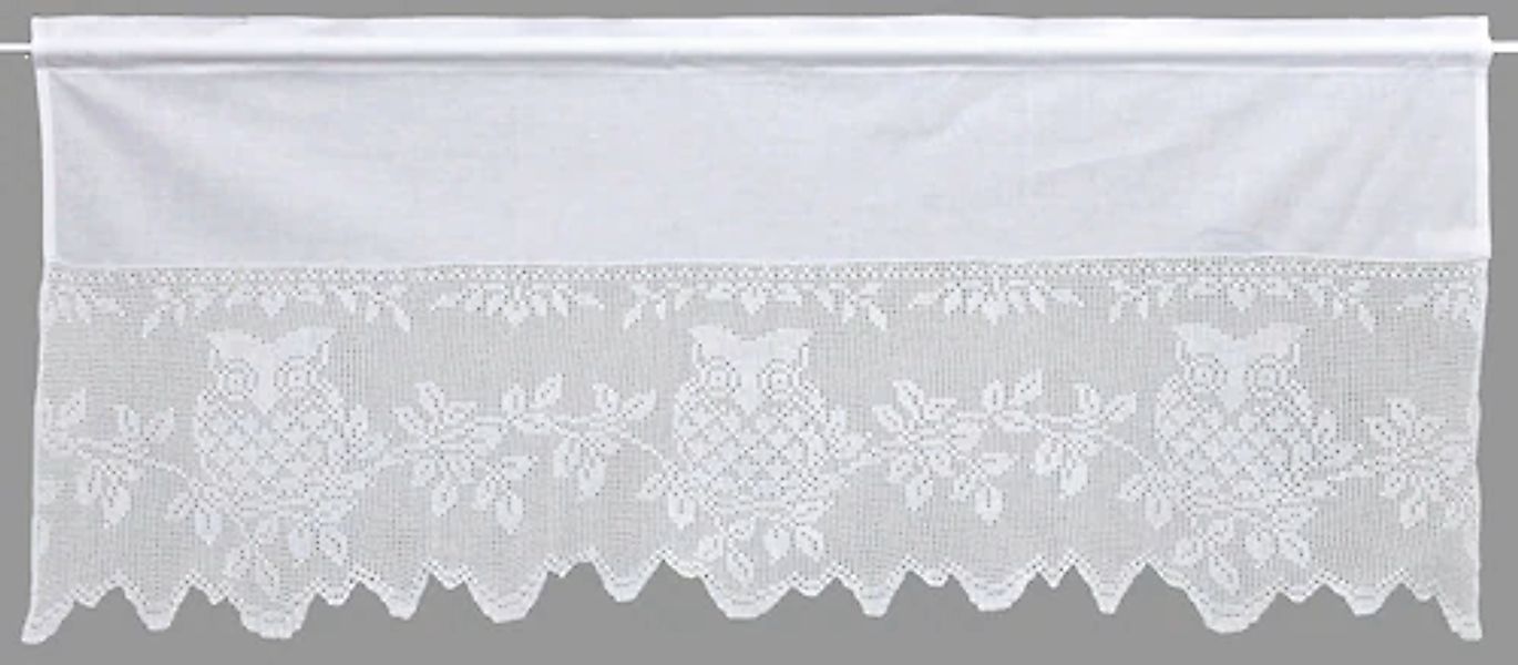 HOSSNER - ART OF HOME DECO Querbehang »Eule«, (1 St.), handgehäkelte Spitze günstig online kaufen