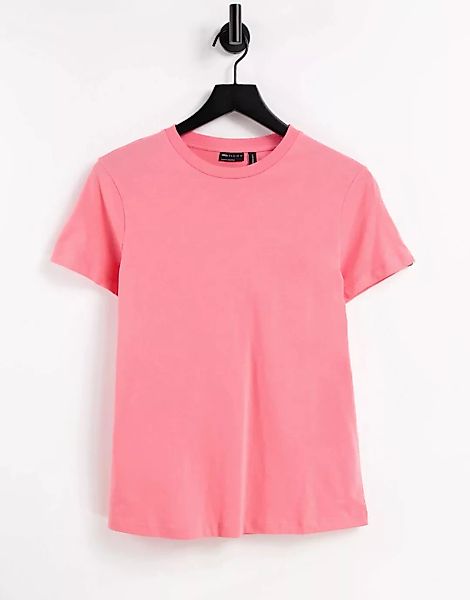 ASOS DESIGN – Ultimate – T-Shirt aus Bio-Baumwolle in Korallenrot mit Rundh günstig online kaufen