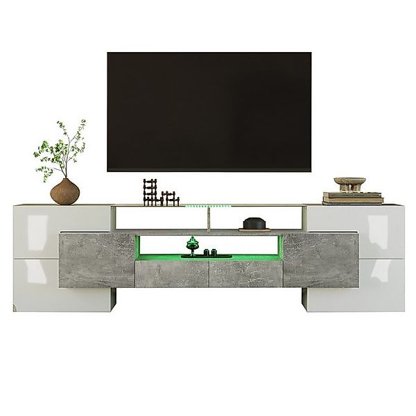 MODFU TV-Schrank Lowboard (1-St., Weiß, 200 günstig online kaufen