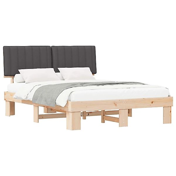 vidaXL Bettgestell mit Gepolstertem Kopfteil Dunkelgrau 160 x 200 cm 877475 günstig online kaufen