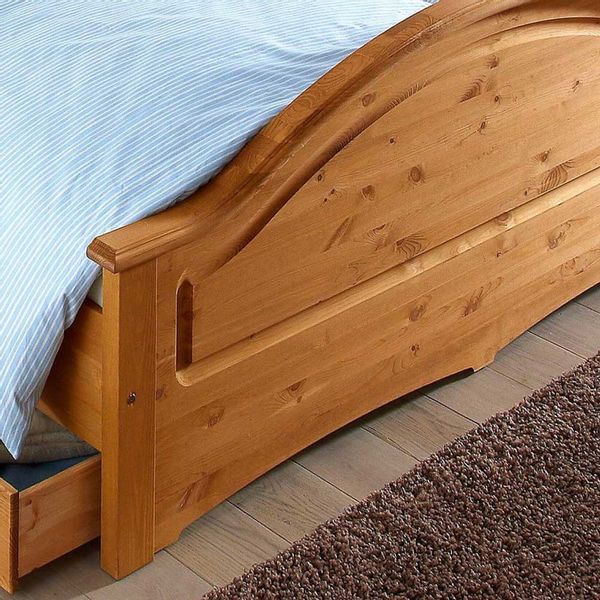 Landhaus Holzbett aus Kiefer Massivholz geölt günstig online kaufen
