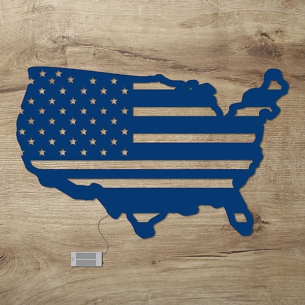 Namofactur LED Dekolicht USA Flagge Wanddeko aus Holz, Wandlampe für USA Fa günstig online kaufen
