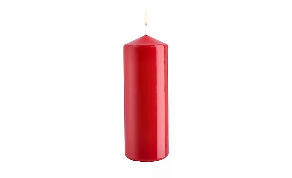 Stumpenkerze   ¦ rot ¦ Wachs ¦ Maße (cm): H: 16  Ø: 6 Accessoires > Kerzen günstig online kaufen