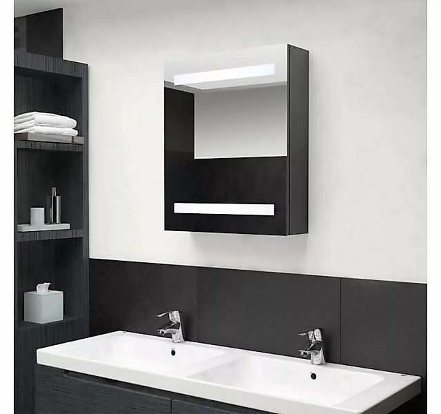 vidaXL Badezimmerspiegelschrank LED-Bad-Spiegelschrank Grau 50x14x60 cm (1- günstig online kaufen