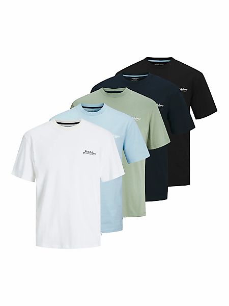 Jack & Jones Rundhalsshirt "JJBEAU TEE SS FRONTPRINT 5PK MP" günstig online kaufen