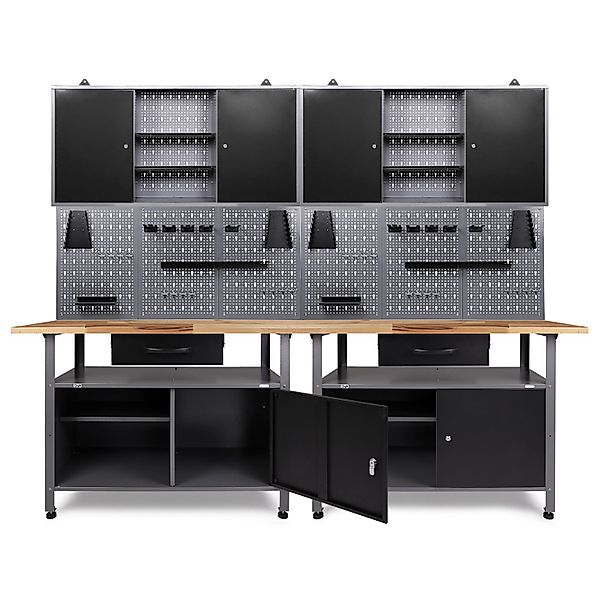 Ondis24 Werkbank Set Klaus 240 cm 2 Schränke Werkstatt günstig online kaufen