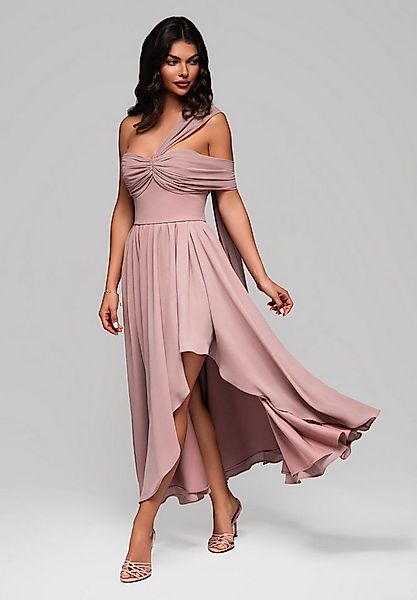 OMBRE Abendkleid Elegantes Abendkleid mit drapierten Träger günstig online kaufen
