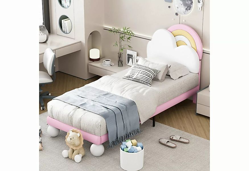 REDOM Polsterbett mit Lattenrost und Kopfteil (Kinderbett), 90 x 200 cm ohn günstig online kaufen