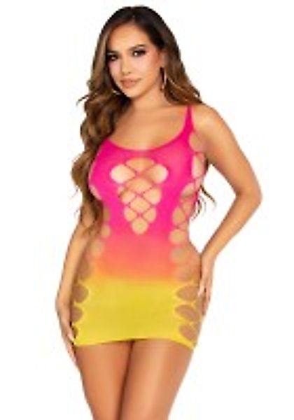 Nahtloses Ombre Netz Minikleid - Sonnenuntergang günstig online kaufen
