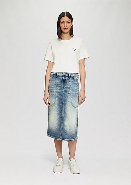 s.Oliver Minirock Midi-Jeansrock mit Schlitz Schlitz günstig online kaufen