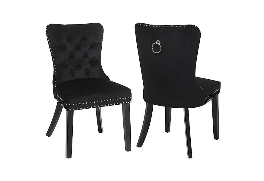 Puluomis Esszimmerstuhl (2/4/6/8 Set Grau/ Schwarz/Beige, 2 St), Samt Stuhl günstig online kaufen