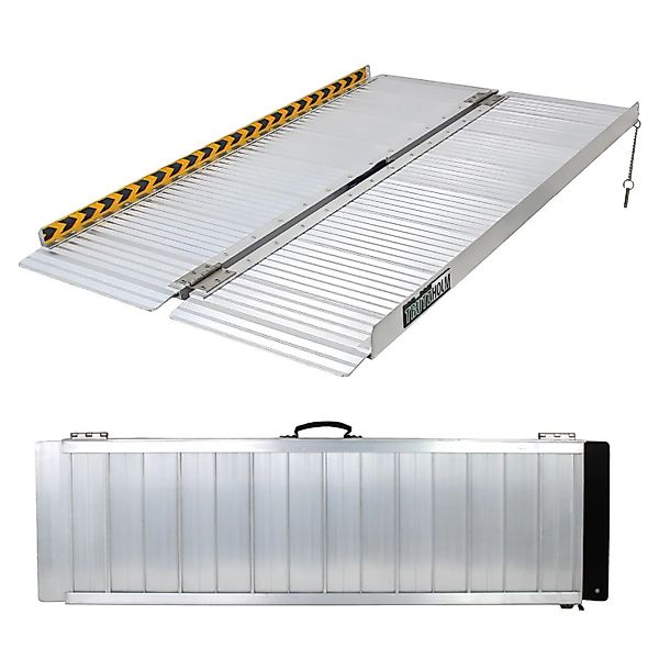 TRUTZHOLM Rollstuhlrampe Klappbar 122 cm Traglast 272 kg Alu Grau Geriffelt günstig online kaufen