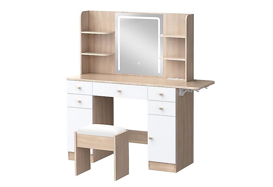 ALFORDSON Schminktisch Schminktisch mit LED-Spiegel und 5 Schubladen, Aufbe günstig online kaufen
