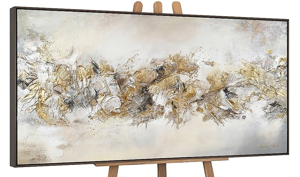 YS-Art Gemälde Glückslinie, Leinwndbild Frau vorm Spiegel mit Rahmen günstig online kaufen